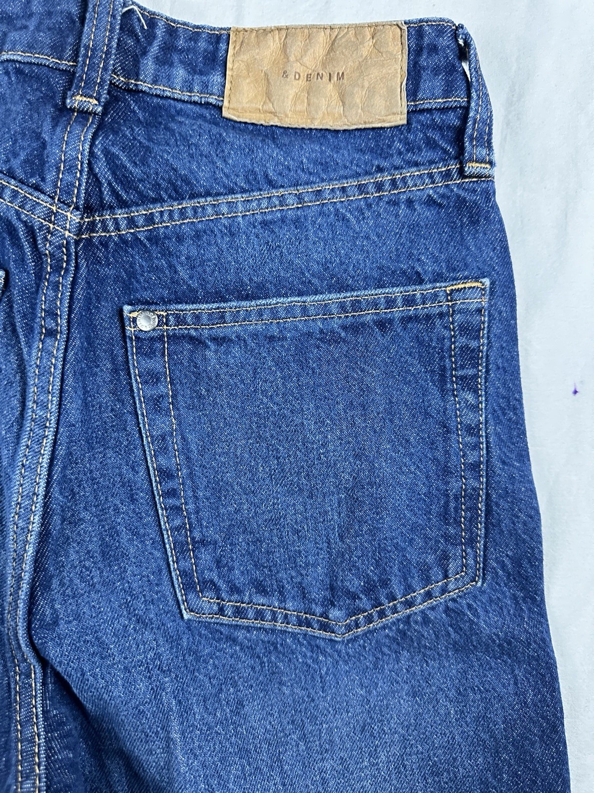 👖✨ H&M &Denim Ultra High Waist Wide Leg Jeans 2 Medium Wash Jeans Button  thumbnail 11