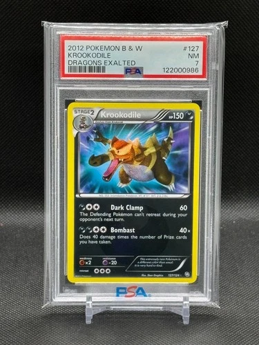 2012 Krookodile #127/124 Pokémon B&W Dragons Exalted - PSA 7 NM Holo