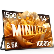 UPERFECT Mini LED Portable Monitor 14" 2K 1500 Nits QHD Freesync Gaming Monitor
