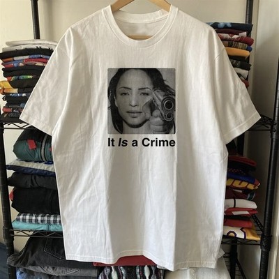 90s Sade Parody It Is A Crime Aged T-Shirt White M