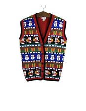 Vintage Avon Style Ugly Christmas Sweater Vest Women's Size S/M Grandmacore 90s