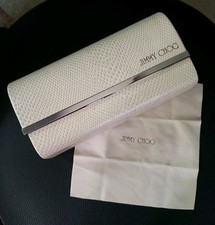 JIMMY CHOO BEIGE SNAKESKIN AUTHENTIC EYEGLASSES SUNGLASSES HARD CASE W/CLOTH