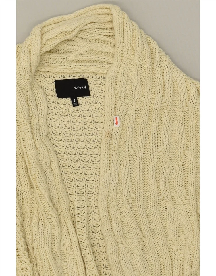 HURLEY Womens Oversized Cardigan Sweater UK 10 Small Off White Acrylic BB07 - Imagem 3 de 4