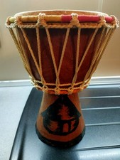 Djembe Bongo Africano Artigianale in Legno e Pelle 26×20 cm – Tamburo Etnico