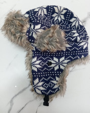 Winter Trapper Hat Mens Womens Faux Fur Ushanka Aviator Nordic Knit Ear Flap Cap