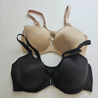 Bali Bras 3P66 Size 38C Lot of 2 Beige Black Front Close Underwire