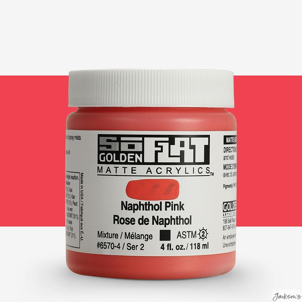 Golden SoFlat Acrylic Paint Matte 118ml Naphthol Pink For Fine Art