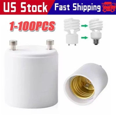 GU24 To E27 /E26 Screw LED Light Lamp Bulb Base Adapter Socket Converter Adaptor