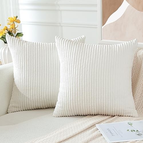 Decorative Throw Pillow Covers 16 x 16 Inch Soft Corduroy Cushion Covers - Picture 3 of 6