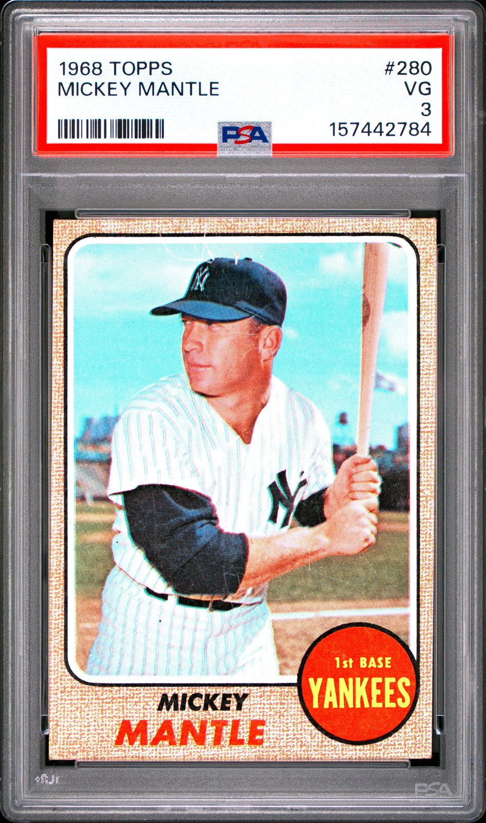 Mickey Mantle 1968 Topps PSA 3 #280 New York Yankees