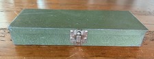 "Caja de herramientas vintage S-K Tools Sherman Klove enchufe de metal verde estuche vacío EE. UU. 10"""