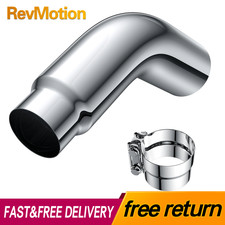 4-54-65-6 Inlet Outlet Diesel Exhaust Chrome Turndown Elbow Tip 23 Long