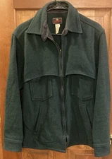 Johnson Woolen Mills Double Cape Jac Shirt Spruce Green Cruiser Men's Med READ