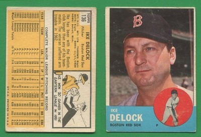 1963 Topps Baseball ~~~ IKE DELOCK ~~~ No. 136 ~~~ FREE S/H ~~