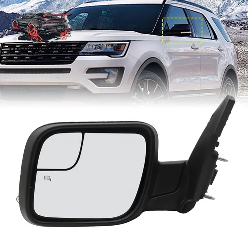 Driver Side Heated For 2016-2019 Ford Explorer Signal Light Power Glass Mirror