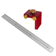 Woodworking Scriber Gauge with Adjustable Steel Ruler and L Shaped Fixing Block