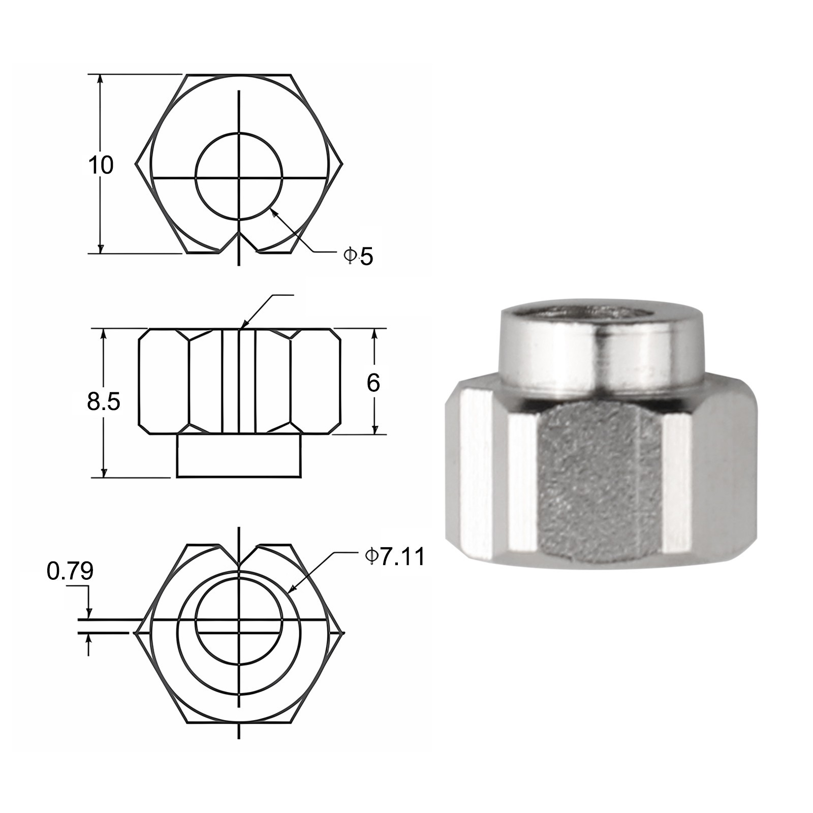Set of 20 Eccentric Spacer Nuts for Smooth Printing Operations 5MM Bore