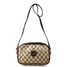 Vintage Gucci Shoulder Bag GG PVC Brown Authentic T0439