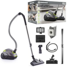 Daewoo Tornado Compact Bagged Cylinder Vacuum Cleaner 700W 2 Litres Green & Grey