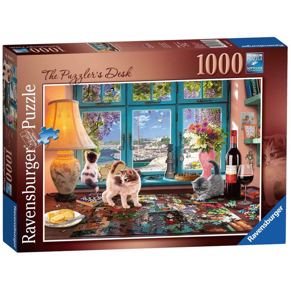 Ravensburger Jigsaw Puzzle 19847 The Puzzlers Desk Kitten 1000 Piece 70x50 cm