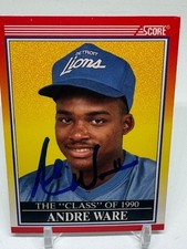 1990 Score Class of 1990 Andre Ware #607 (RC) NFL SIGNED Detroit Lions Heisman