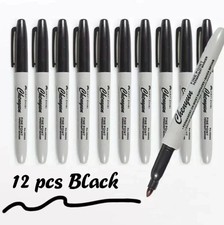12pcs Black Permanent Marker Pens Fine Tip Waterproof Quick Dry Ink.............