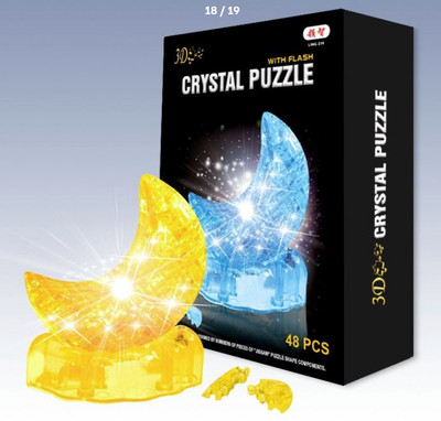 Kreatives 3D Kristall Halbmond Mond LED Licht Puzzle 46 Stck. Bausteine