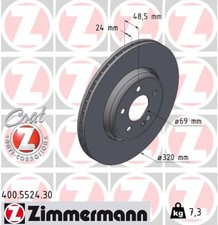 2x Bremsscheibe FORMULA S ZIMMERMANN 400.5524.30 für MERCEDES GLC X253 C253 W213 2x Bremsscheibe FORMULA S ZIMMERMANN 400.5524.30 für MERCEDES GLC X253 C253 W213