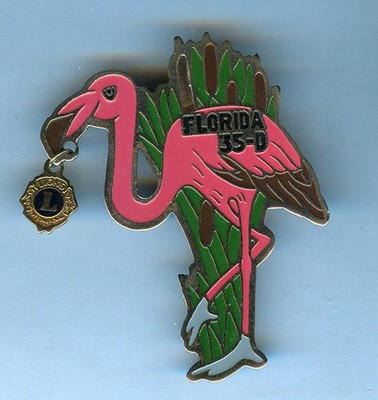 Lions Club Pins - Florida District 25-D Pink Flamingo