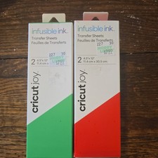 Cricut Joy Infusible Ink, Transfer Sheets 2 , 4.5" x 12", Green and Red