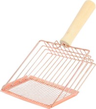 Metal Cat Litter Scooper with Wooden Handle and Deep Sifter Shovel