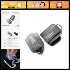 Adjustable Ankle Straps for Cable Machines - Padded Gym Cuff, Double D-Ring, Ide