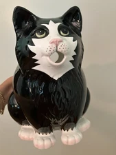 Vintage 1989 Hand Painted San Francisco Clay Art Cat Pitcher Flawless