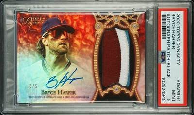 2022 Topps Dynasty Autographed Patches #3/5 Bryce Harper #DAP-BH4 Phillies