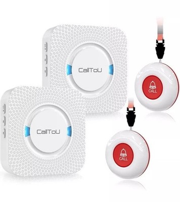 CallToU Wireless Caregiver Pager Smart Call System 2 SOS CallButtons 2 Receivers