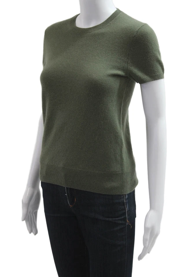 Polo Ralph Lauren Mujer Pullover Cachemira Suéter Verde Manga Corta Talla XS Foto 2 de 4
