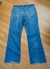 RaRe GeNuiNe 70's VinTagE LEVI 646 FLARE BLUE ORANGE TAB JEANS 35  30 USA Made