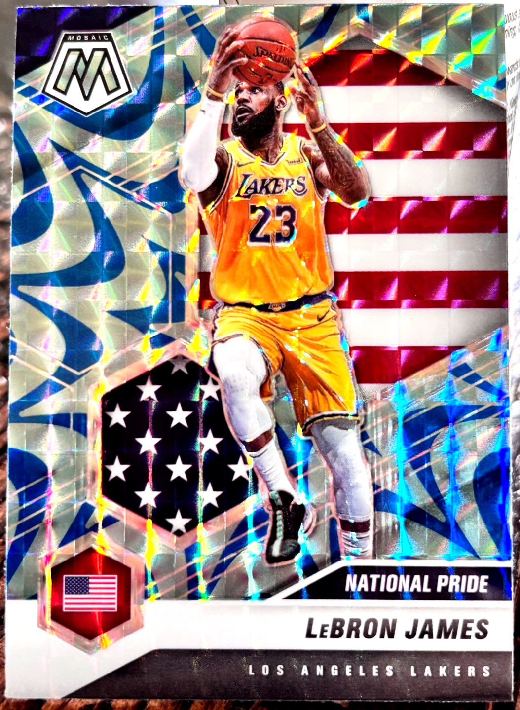 2020-21 LeBron James Mosaic Reactive Blue National Pride #247