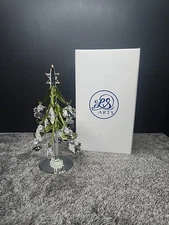 Art Glass Christmas Tree With  Crystal Snowflake Ornaments LS Arts Inc 8 Inch