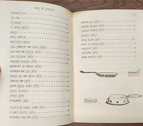 Vintage Nancy Parker Crêpes Cookbook 1976 Crepe Greenville Tx - Foto 3 di 6