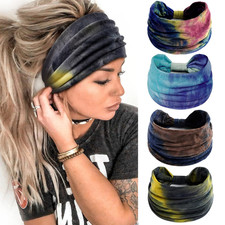 Tie Dye Headbands for Women, Summer Boho Headband Non Slip Thick Tie Dye Head