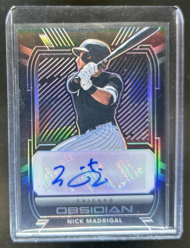 2021 Chronicles Nick Madrigal Obsidian Auto Electric Etch Purple RC #/99