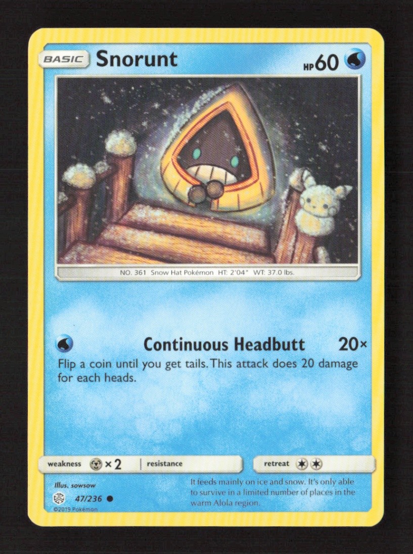 Snorunt Common Normal SM - Cosmic Eclipse 47/236 NM Pokémon TCG