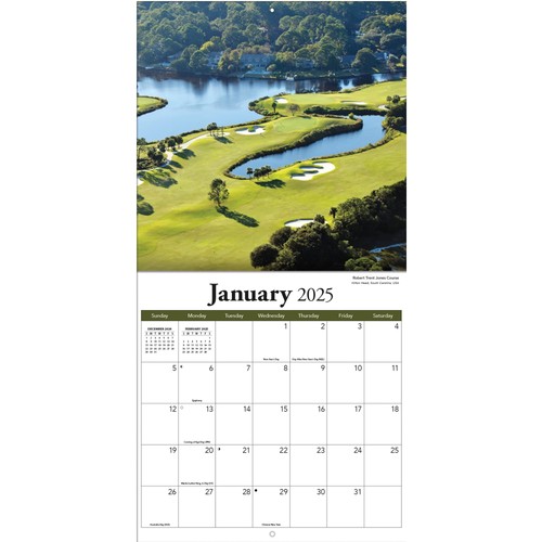 TURNER PHOTOGRAPHIC 2025 Golf Courses 12x12 Photo Wall Calendar (25998940023) - Picture 2 of 3