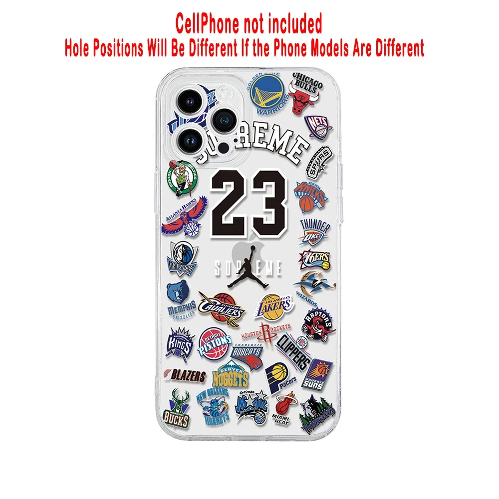 NBA Team Phone Case with Sticker Design fits iPhone 17/17 Air/17 Pro/17 Pro Max