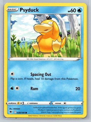 Psyduck 028/189 Pokemon Card Astral Radiance Common Water Type Basic 2022