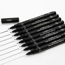 Uni Pin Fineliner Drawing Pens Set of 5 Black Waterproof Pigment Ink