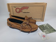 QUODDY Vintage MOCCASINS WOMEN LOAFERS BOAT SHOES BROWN LEATHER PREPPY size 5 M