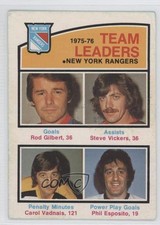 1976-77 O-Pee-Chee Team Leaders Rod Gilbert Steve Vickers Carol Vadnais HOF 0a1