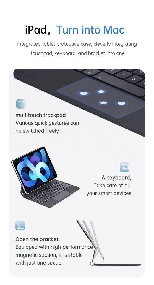 UK Magic Keyboard für iPad Pro 11"/12,9"/13" iPad Air 10,9"/11"/13" iPad 10,9" - Bild 2 von 4